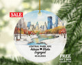 Central Park New York Christmas Ornament Personalized - Engaged Married Family Together Couple Travel Honeymoon Wedding Engagement Marriage