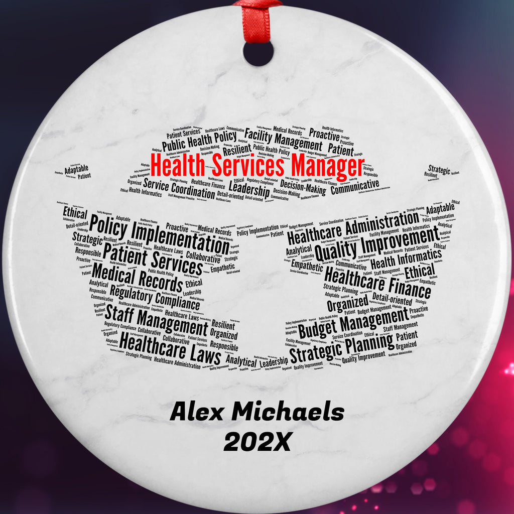 Health Services Manager Personalized Christmas Ornament