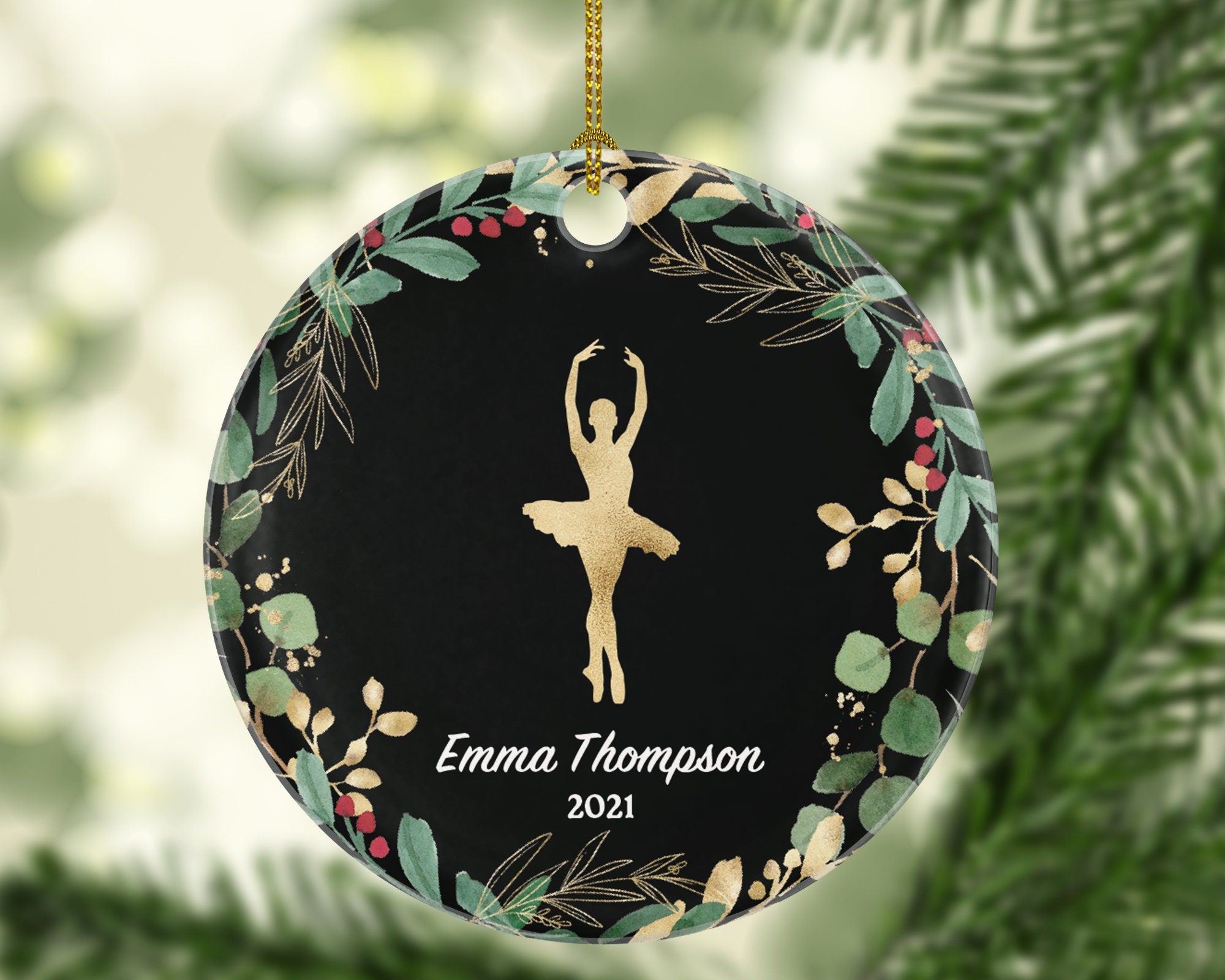 Ballerina Girl Christmas Ornament Personalized - Gift for Dancer Ballet Dance Do Perform Gift for Ballerina