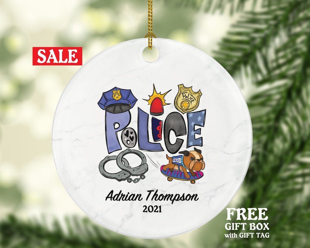 Police Christmas Ornament Personalized - Policeman Police Team Officer Custom Gift
