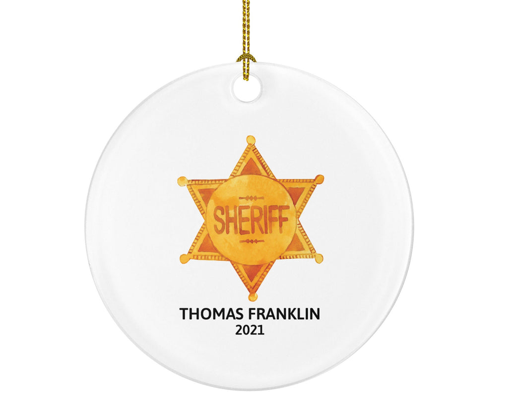 Sheriff Christmas Ornament Personalized - Sheriff Western Gift