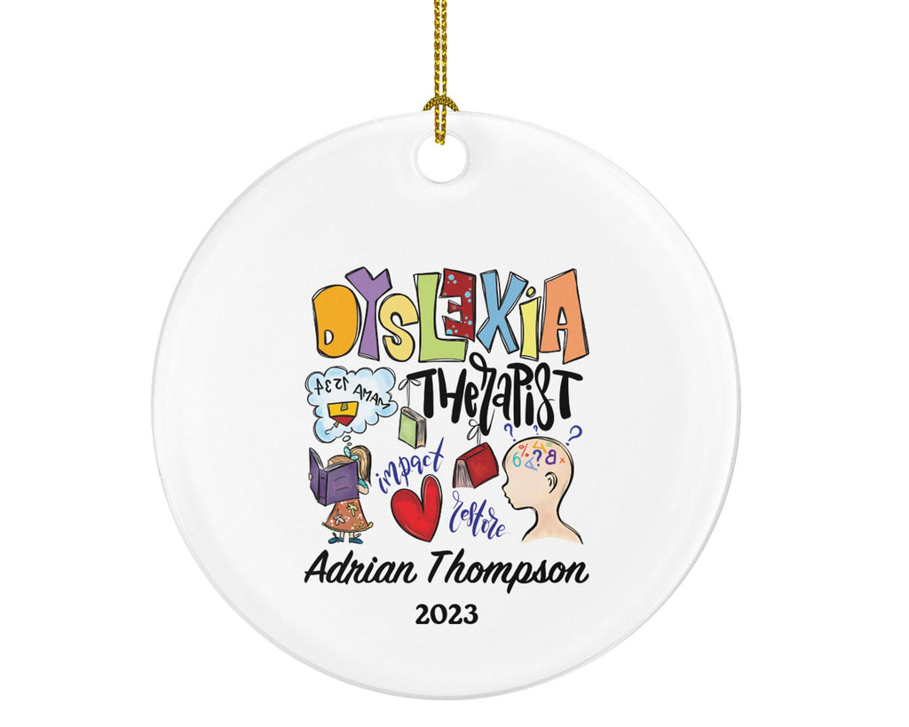 Dyslexia Therapist Christmas Ornament Personalized - Health Worker Gift