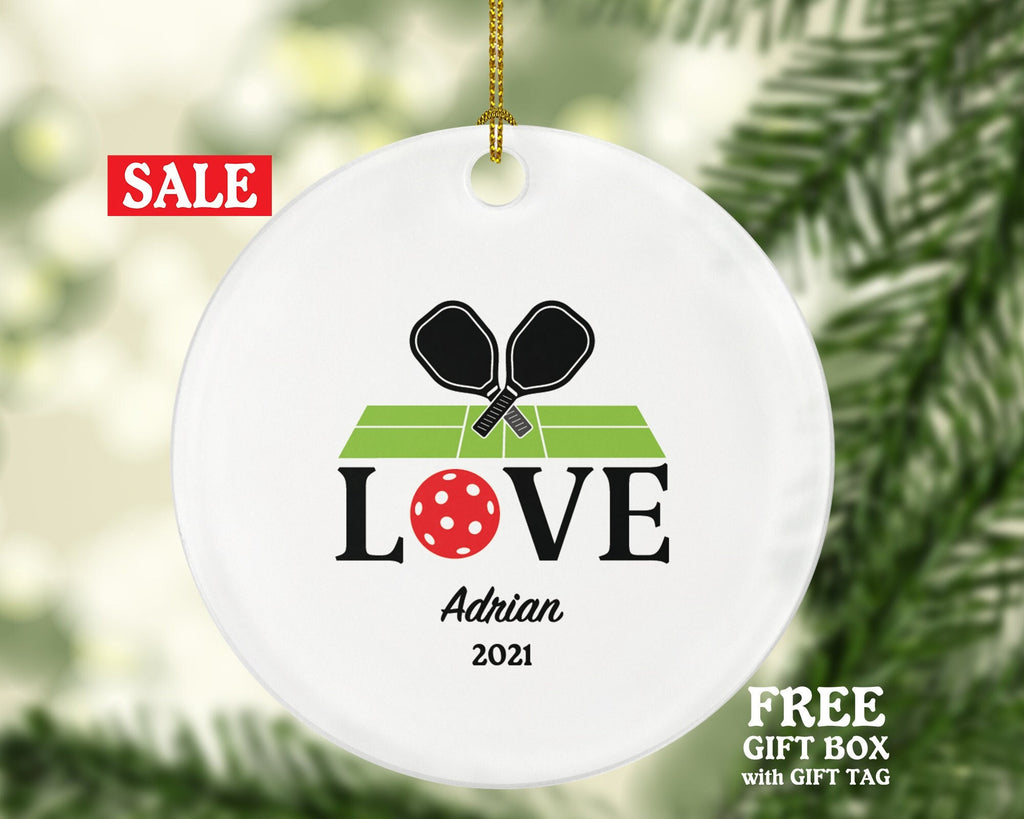 Pickleball Christmas Ornament Personalized - Pickle ball Player Gift Pickle ball Lovers and Game Players
