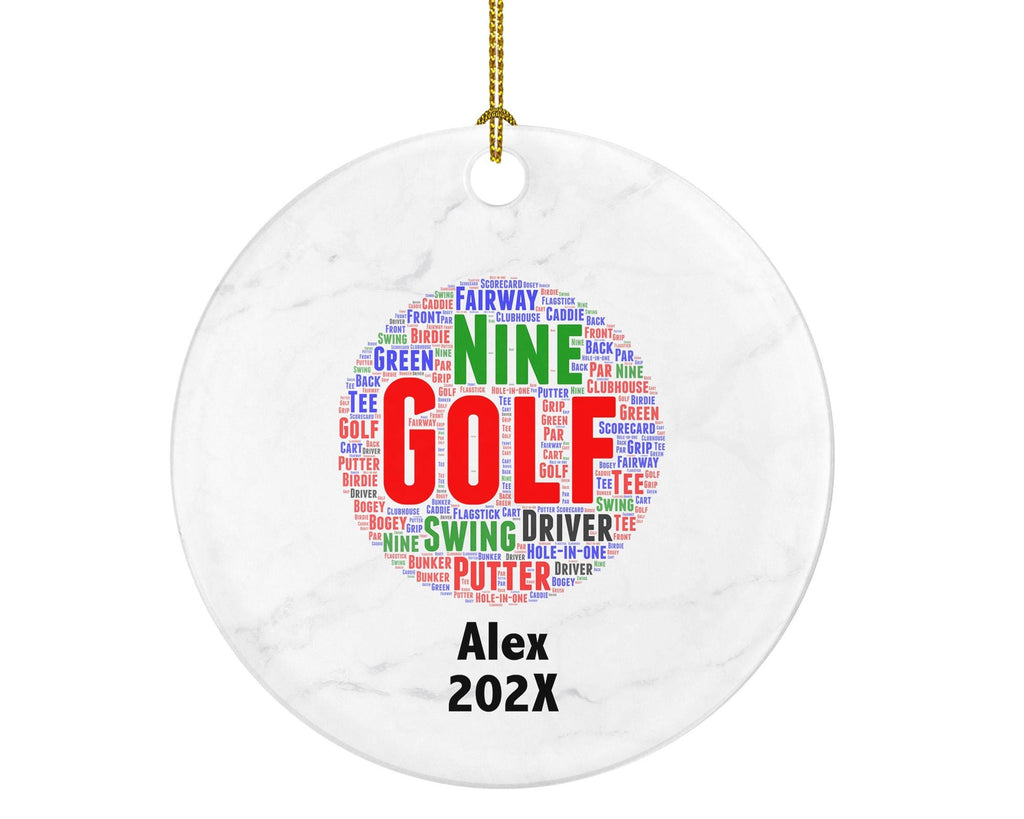 Personalized Golf Christmas Ornament – Custom Golfer Gift – Golf Ball Ornament – Golf Player Holiday Keepsake
