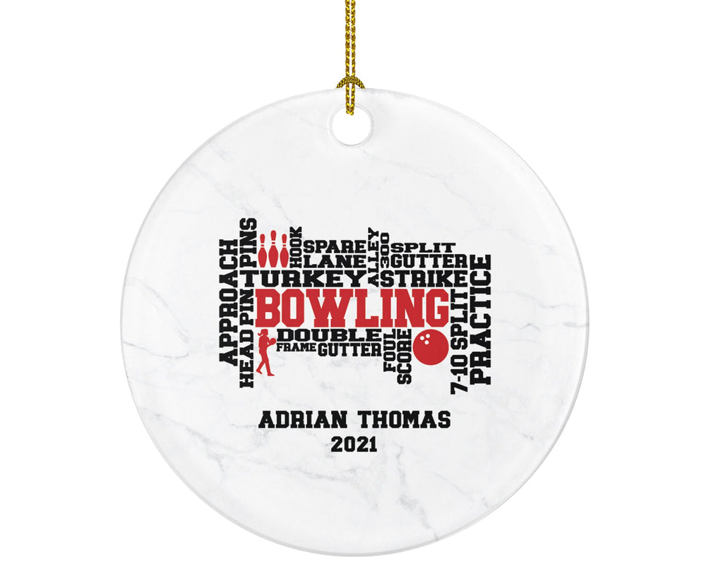 Bowling Ornament Personalized - Bowling Game Player Custom Gift - Strike Bowl  Bowler Sports Hobby Gamer