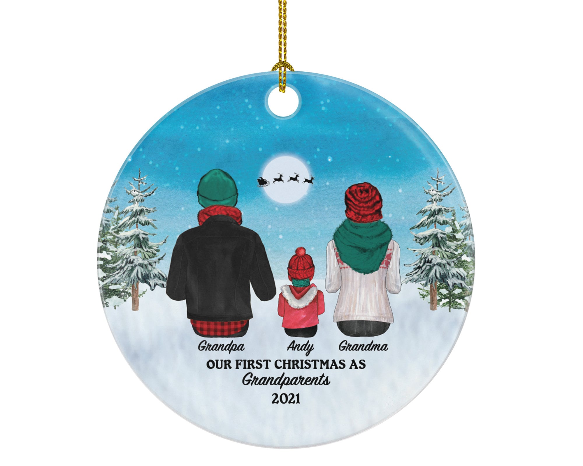 First Christmas As Grandparents Ornament - Personalized New Grandma and Grandpa Gift