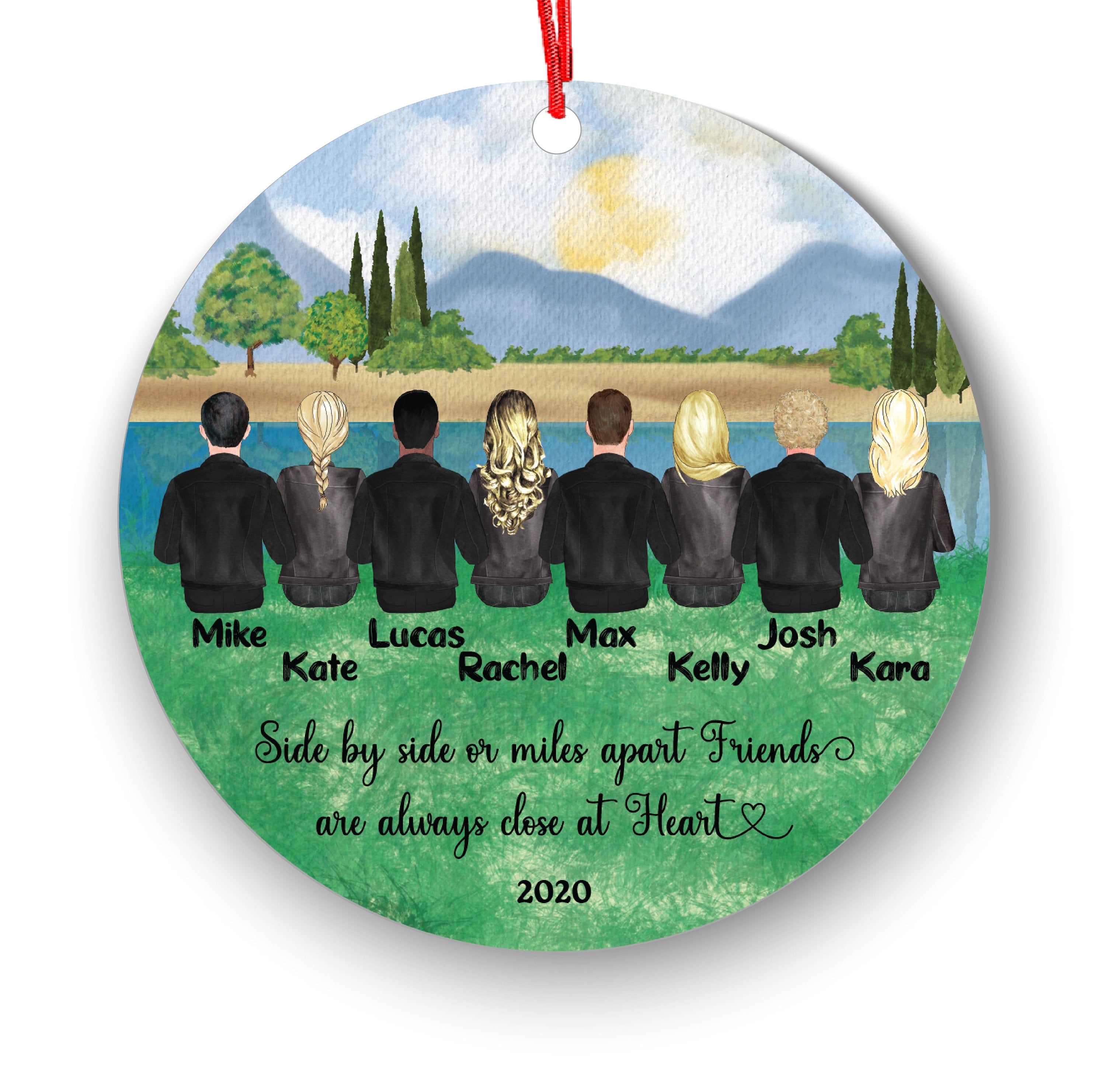 Best Friends Christmas Ornament Male Female Soul Sisters Brothers for 2 3 4 5 6 7 8 for Coworkers Personalized BFF Custom Team School Family