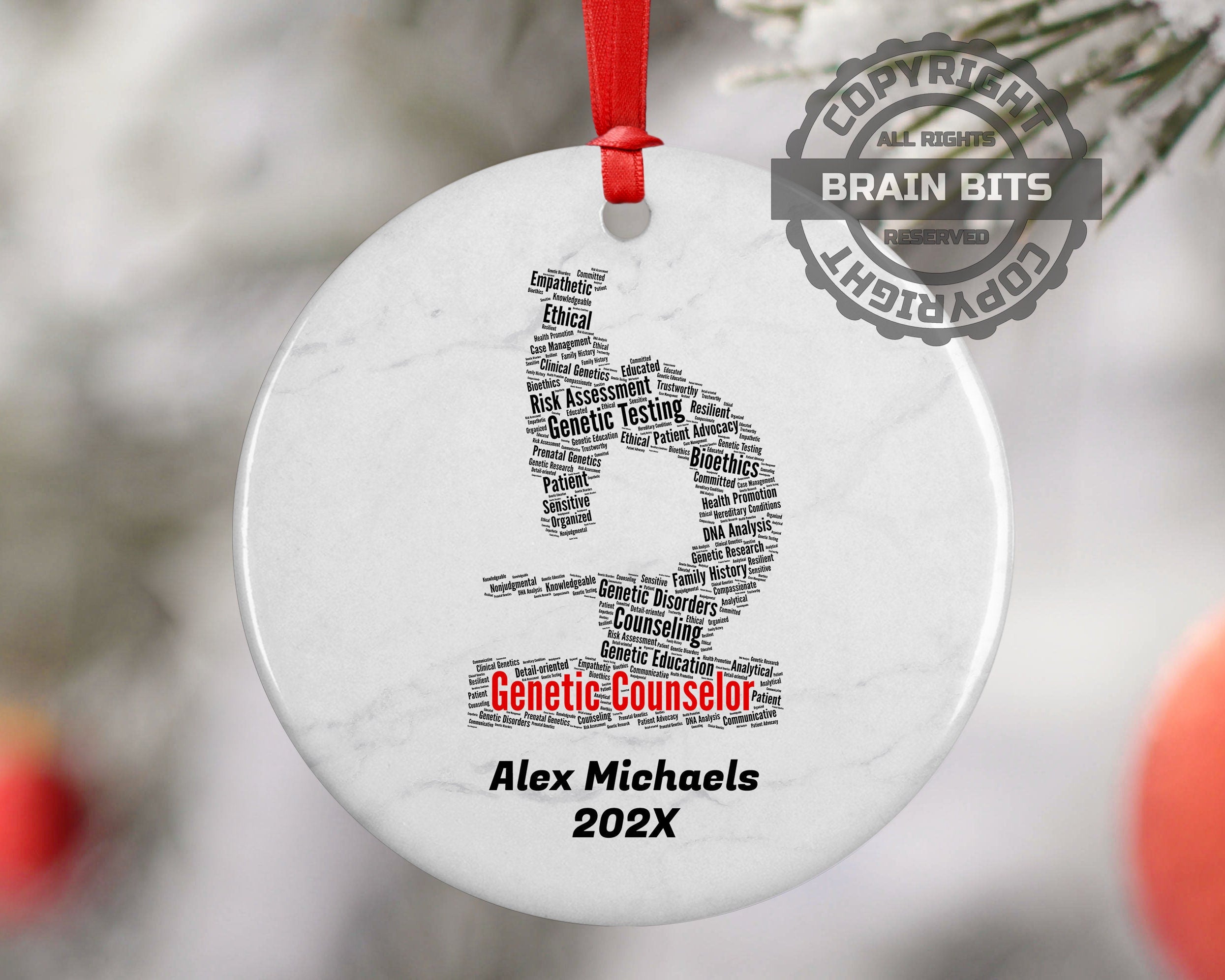 Genetic Counselor Personalized Christmas Ornament