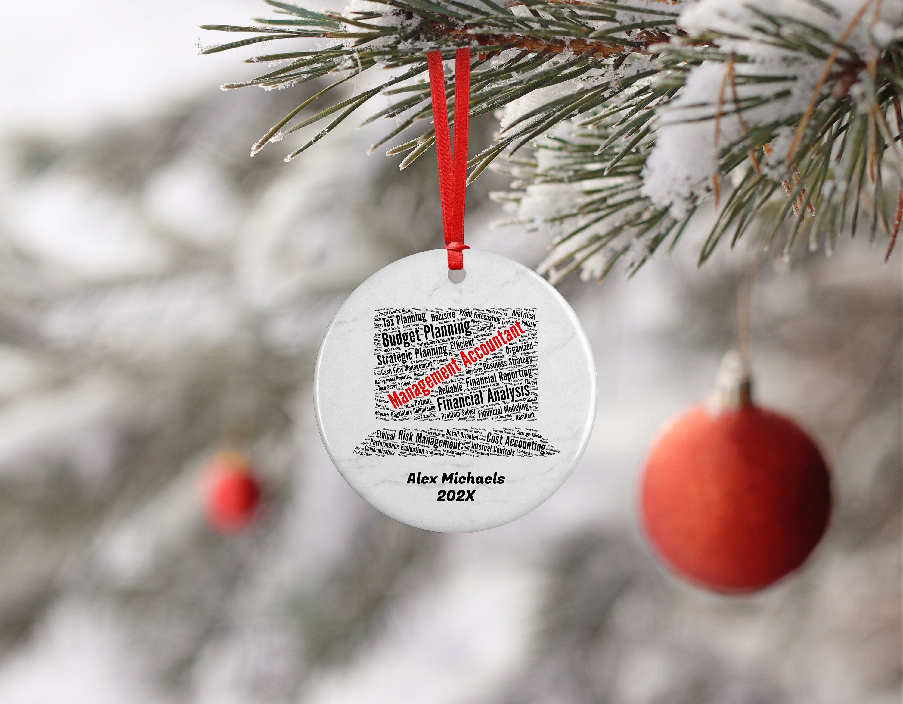 Management Accountant Personalized Christmas Ornament
