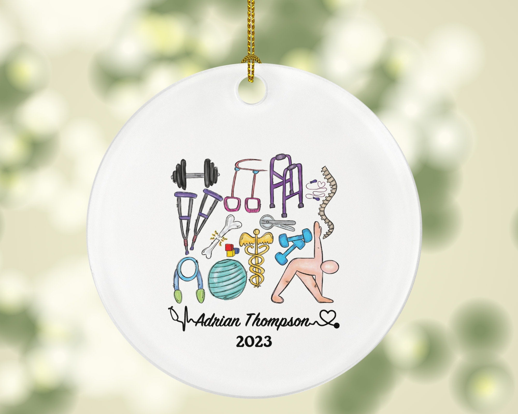 Orthopedic Physician Christmas Ornament Personalized, Manual Physical Therapist Medical Spinal Orthopedist Chiropractor Physiotherapist Gift