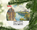 Personalized Creteil France Christmas Ornament, Creteil Cathedral, Mr & Mrs Wedding, Engagement, or Honeymoon Keepsake for Couples