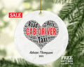 Cab Driver Christmas Ornament Personalized - Taxi Driver Gift