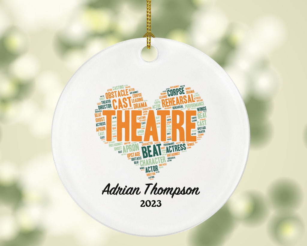 Theatre Christmas Ornament Personalized - Actor Actress Custom Name Year Gift