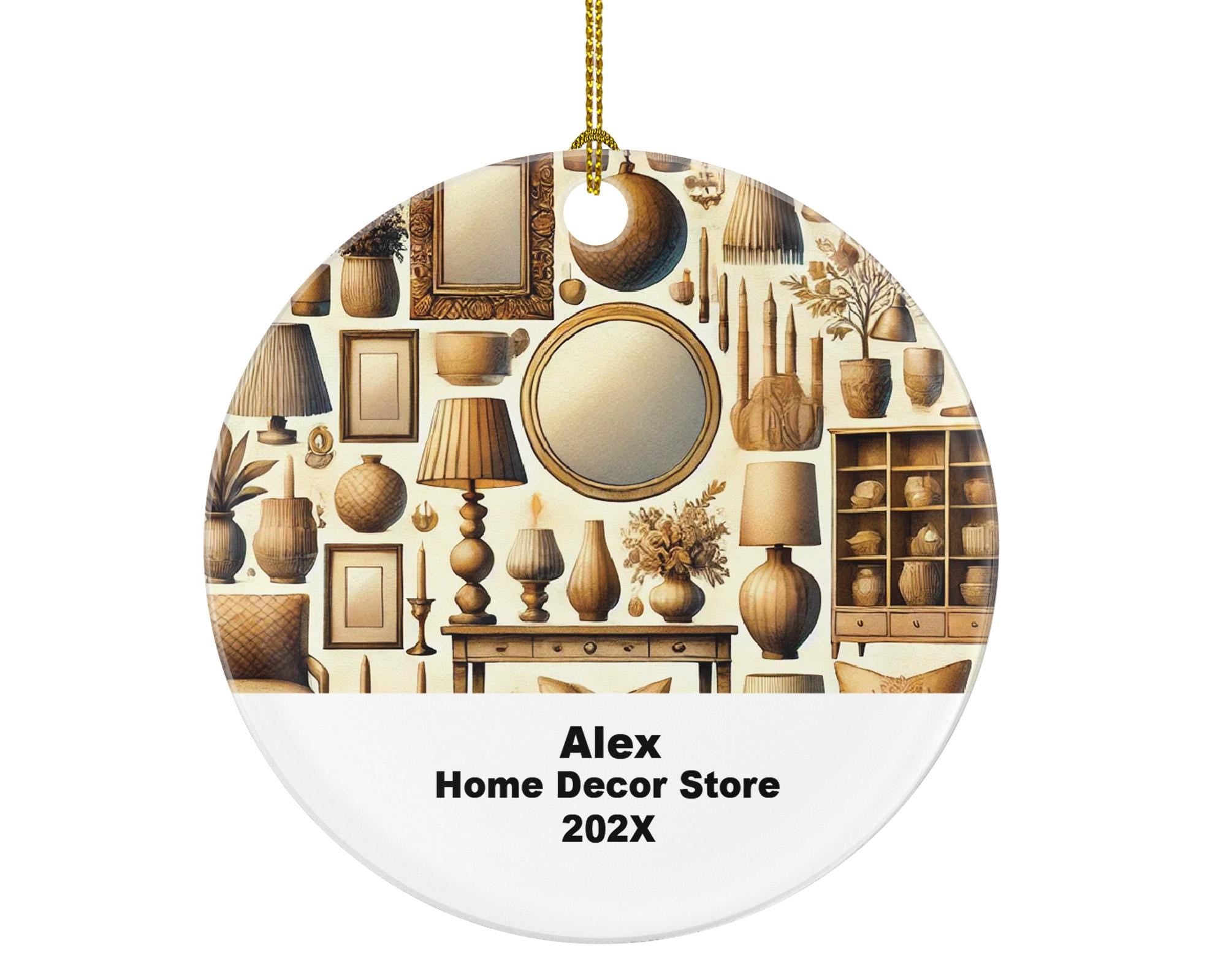 Personalized Home Decor Store Ornament – Custom Interior Design Gift – Ornament for Decor Lovers and Shop Owners