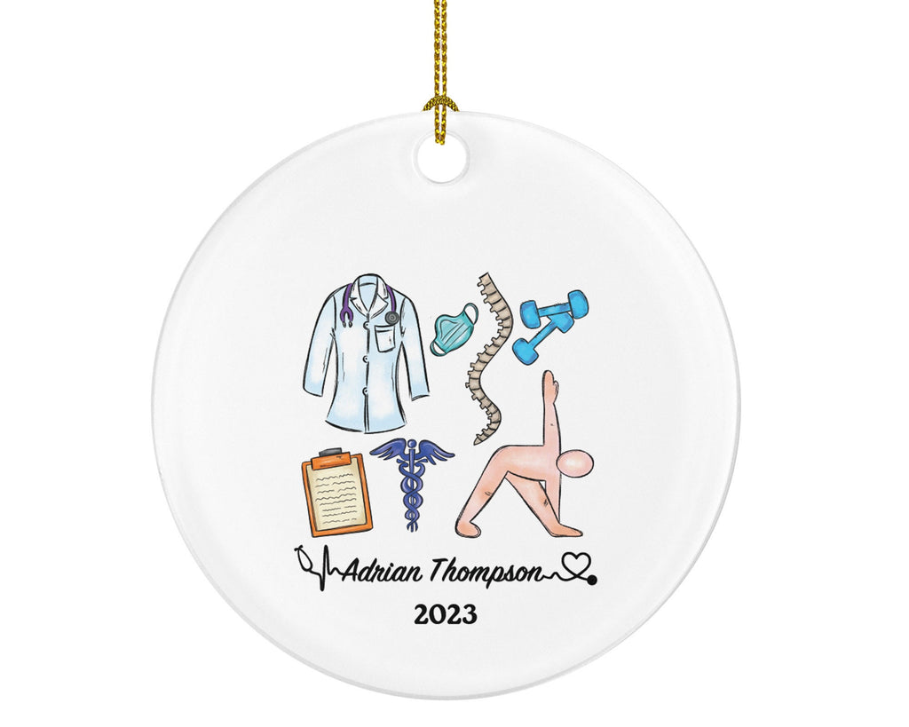Chiropractor Christmas Ornament Personalized - Manual Therapist Physician Medical Orthopedic Spinal Gift for Orthopedist Physiotherapist