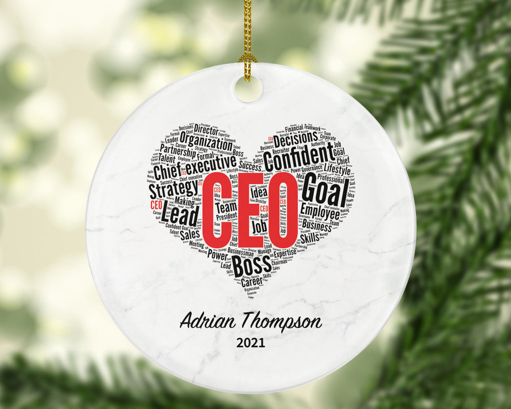Ceo Christmas Ornament Personalized - Chief Executive Officer Gift - Custom Name Year