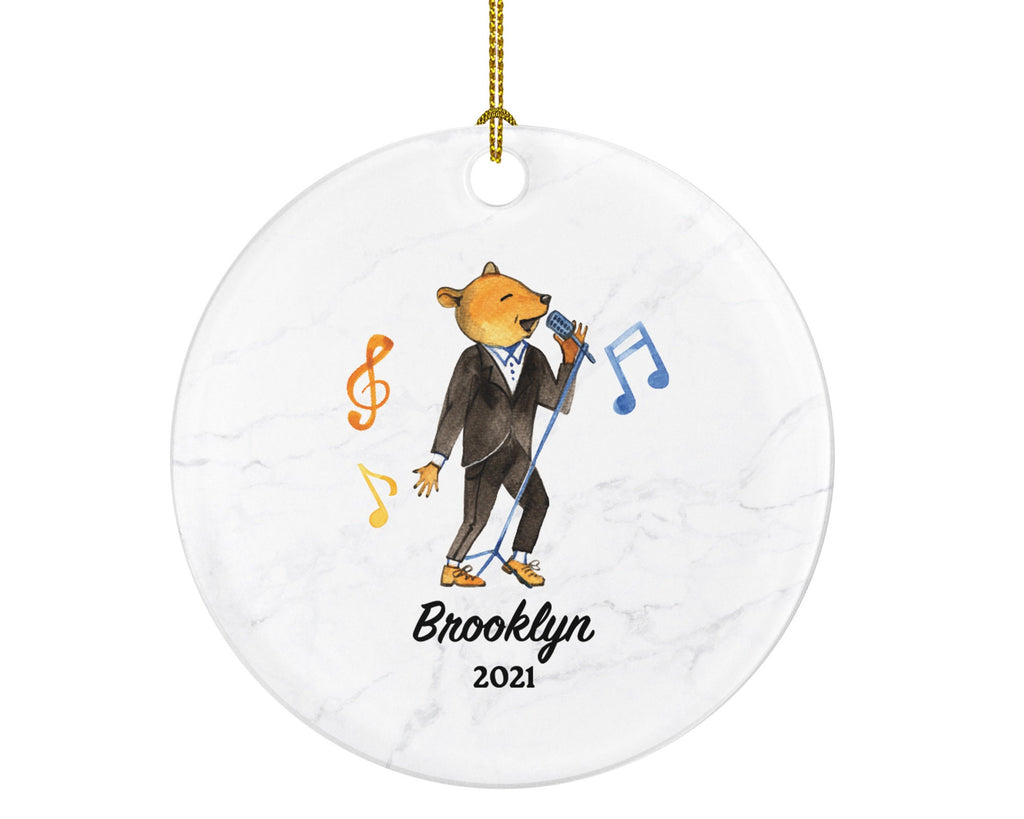 Singer Christmas Ornament Personalized - Musician Musical Gift for Singer - Custom Name Year
