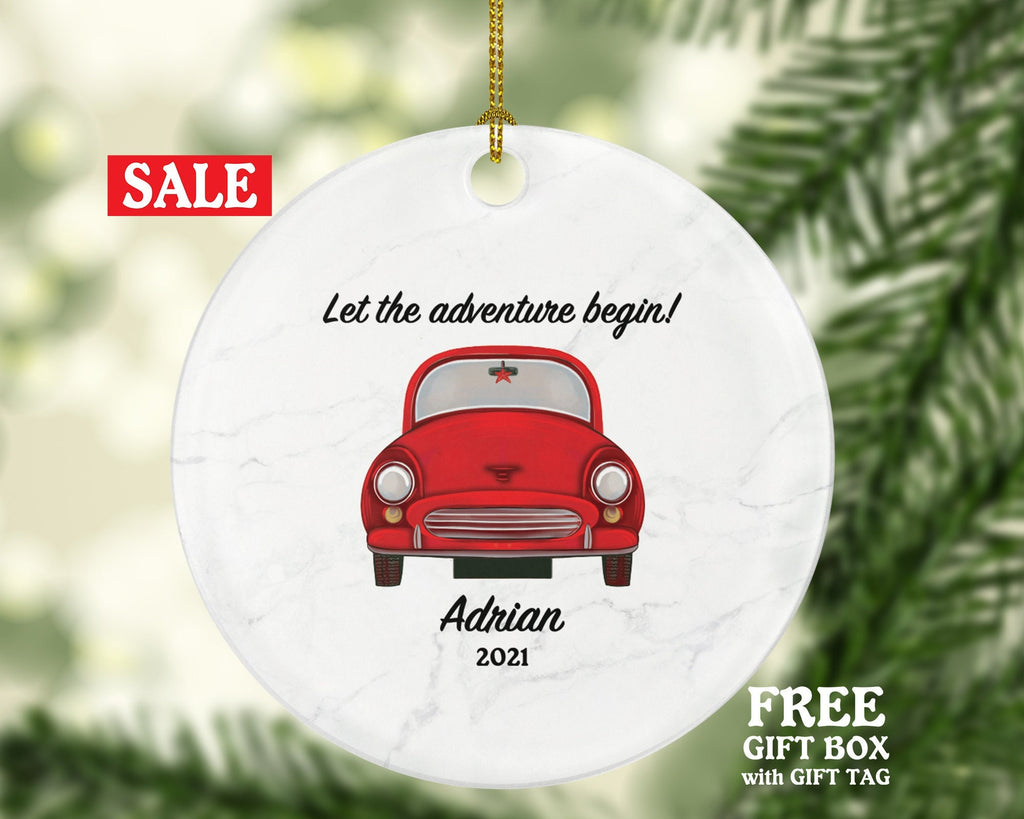 New Driver Christmas Ornament Personalized - Driving Car License Owner Driver's License Plate Custom Gift For Teenage