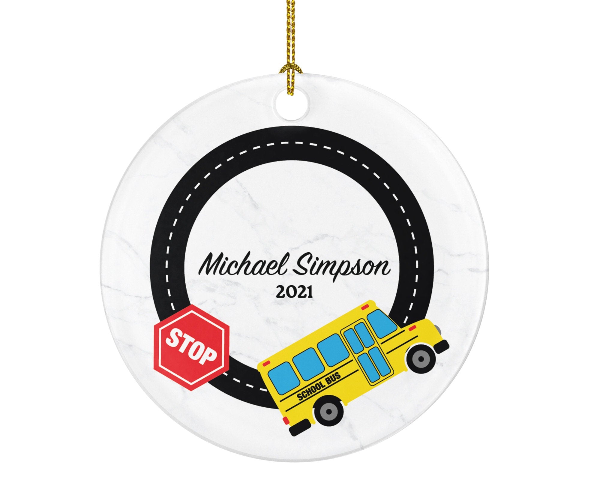 Bus Driver Christmas Ornament - Personalized School Bus Christmas Ornament - Bus Driver Gift