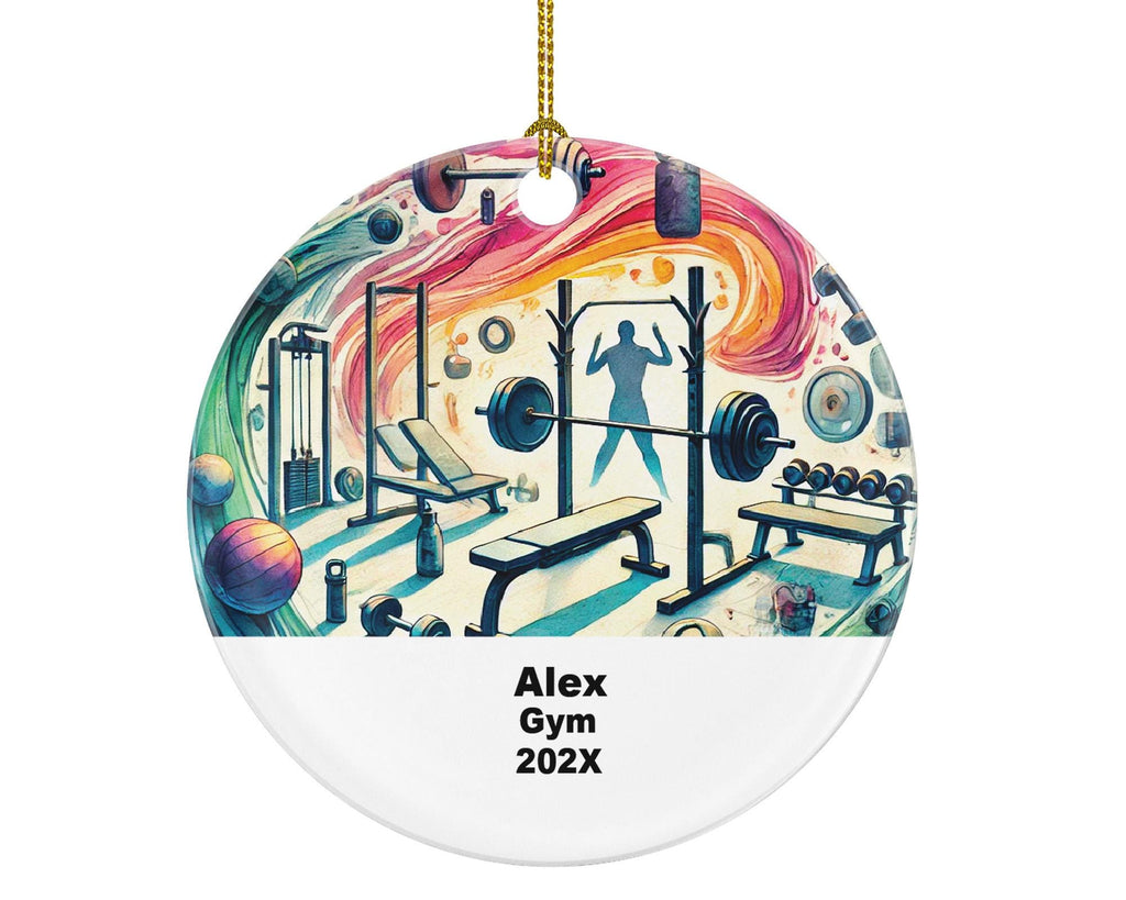 Personalized Gym Ornament – Custom Fitness Gift – Weightlifting Ornament for Trainers and Athletes