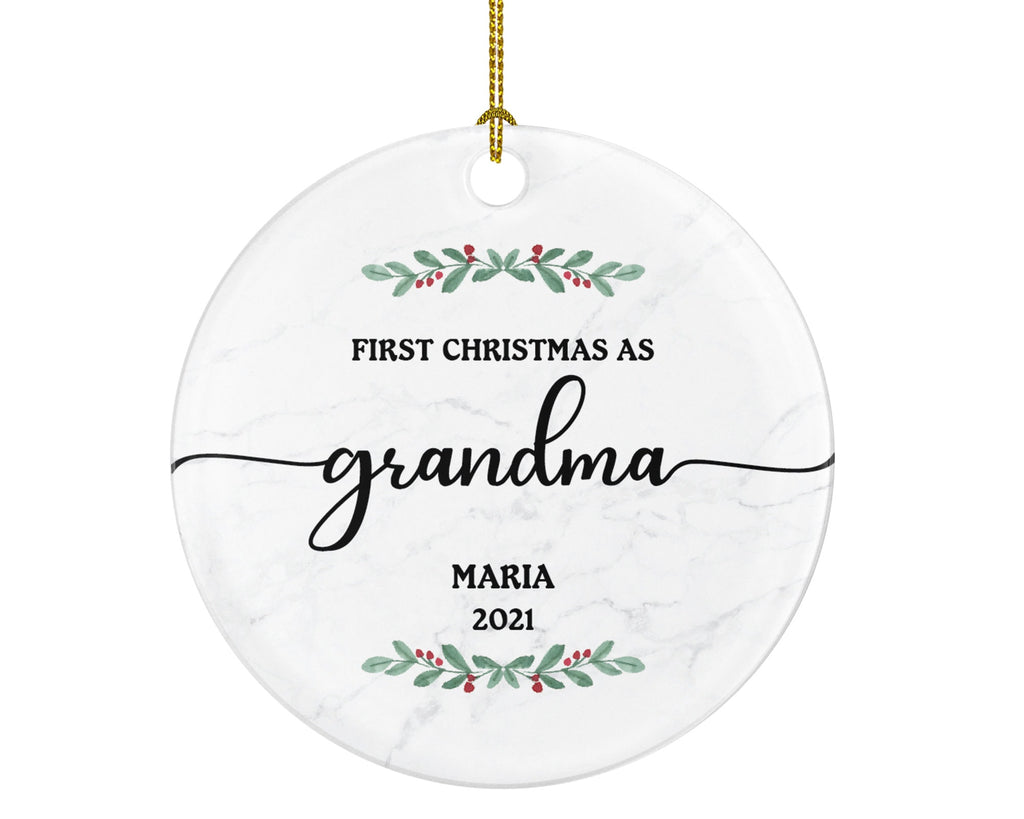 First Christmas as Grandma Christmas Ornament Personalized -Grandmother Custom Gift, Pregnancy Reveal, Baby Announcement to Be