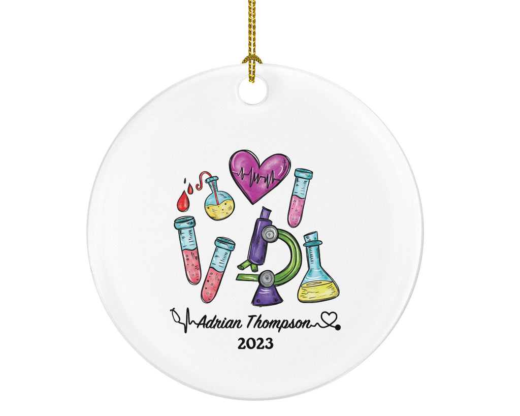 Laboratory Technician Christmas Ornament Personalized - Phlebotomist Gift, Healthcare Worker Essential Employee Appreciation, Hospital