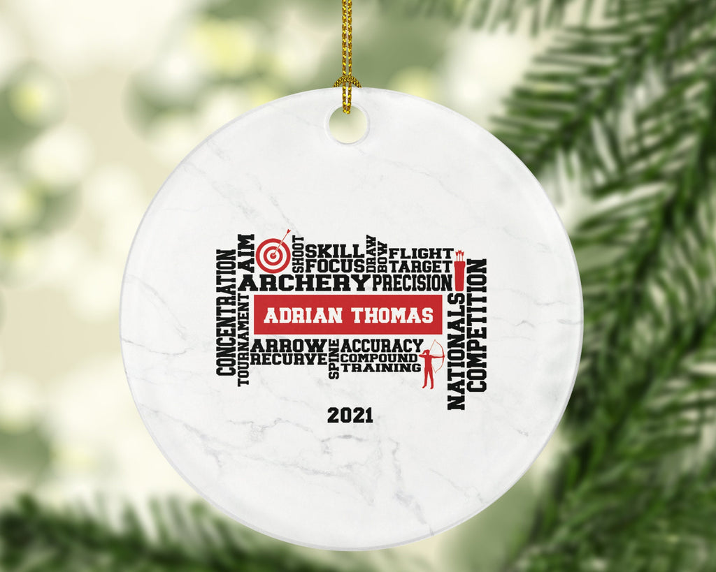 Archery Christmas Ornament Personalized - Gift for Archer
