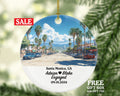 Santa Monica Christmas Ornament Personalized - CA Engaged Married Family Together Couple Travel Honeymoon Engagement Marriage