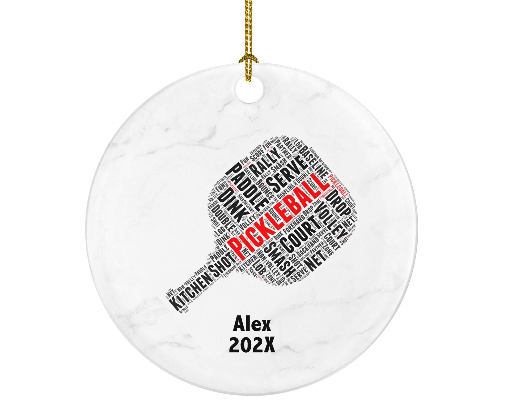 Personalized Pickleball Christmas Ornament – Custom Sports Gift – Pickleball Paddle Ornament – Player Holiday Keepsake