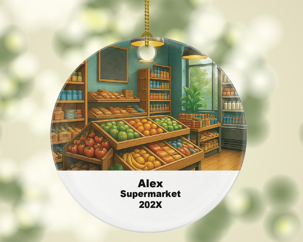 Personalized Supermarket Ornament – Custom Gift for Grocery Store Owners & Managers – 202X Holiday Keepsake