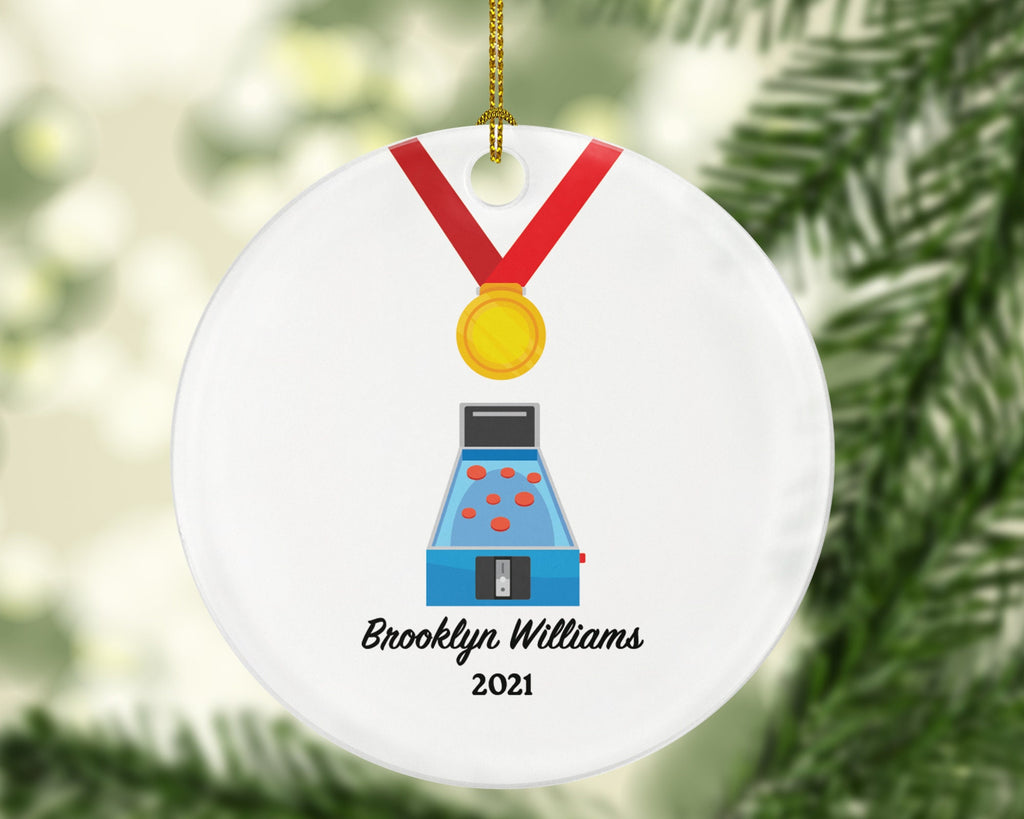Pinball Christmas Ornament Personalized - Pinball Player Gift Pinball Lovers and Game Players