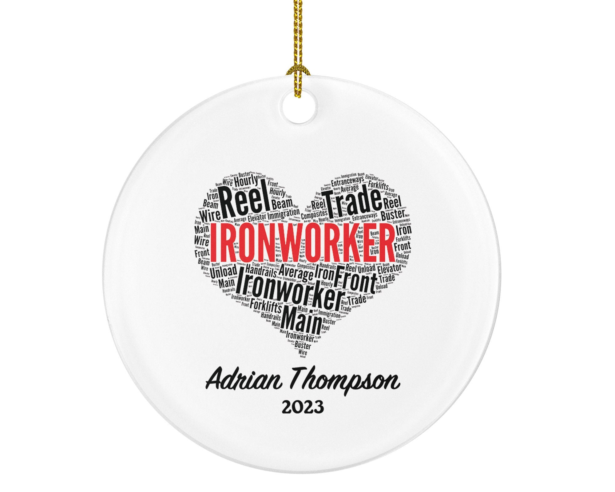 Ironworker Personalized Christmas Ornament - Iron worker Custom Gift
