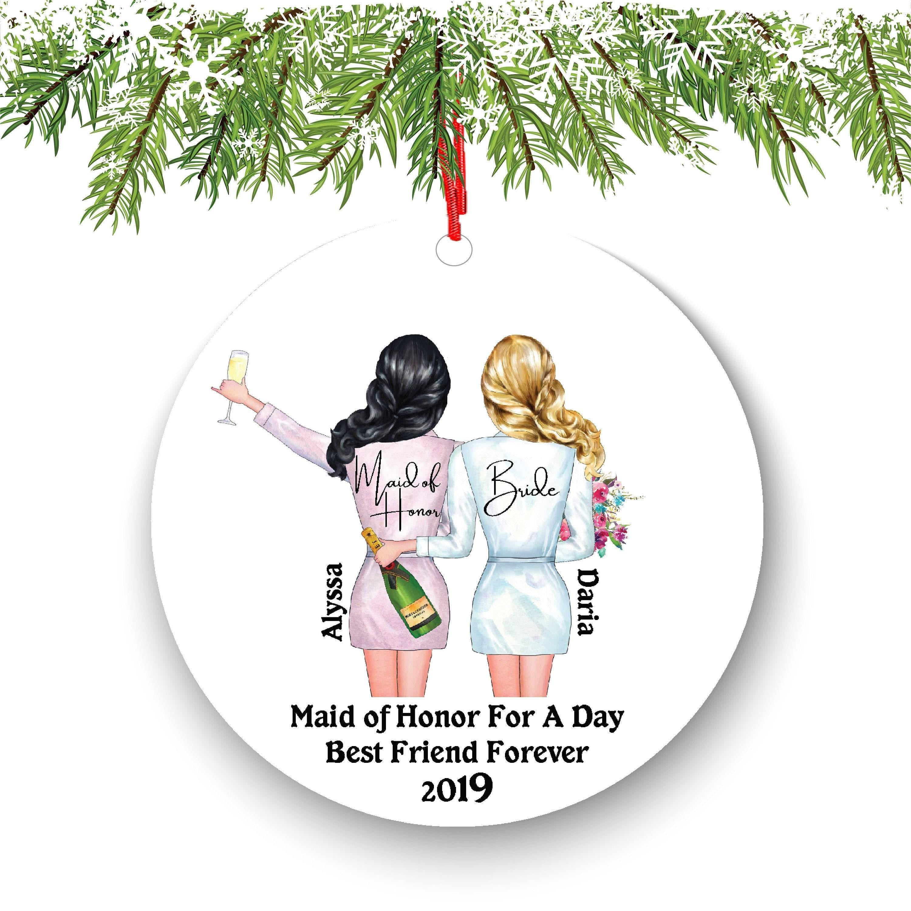 Wedding Ornament: Personalized Bridal Party Names (Ceramic, 3-inch)