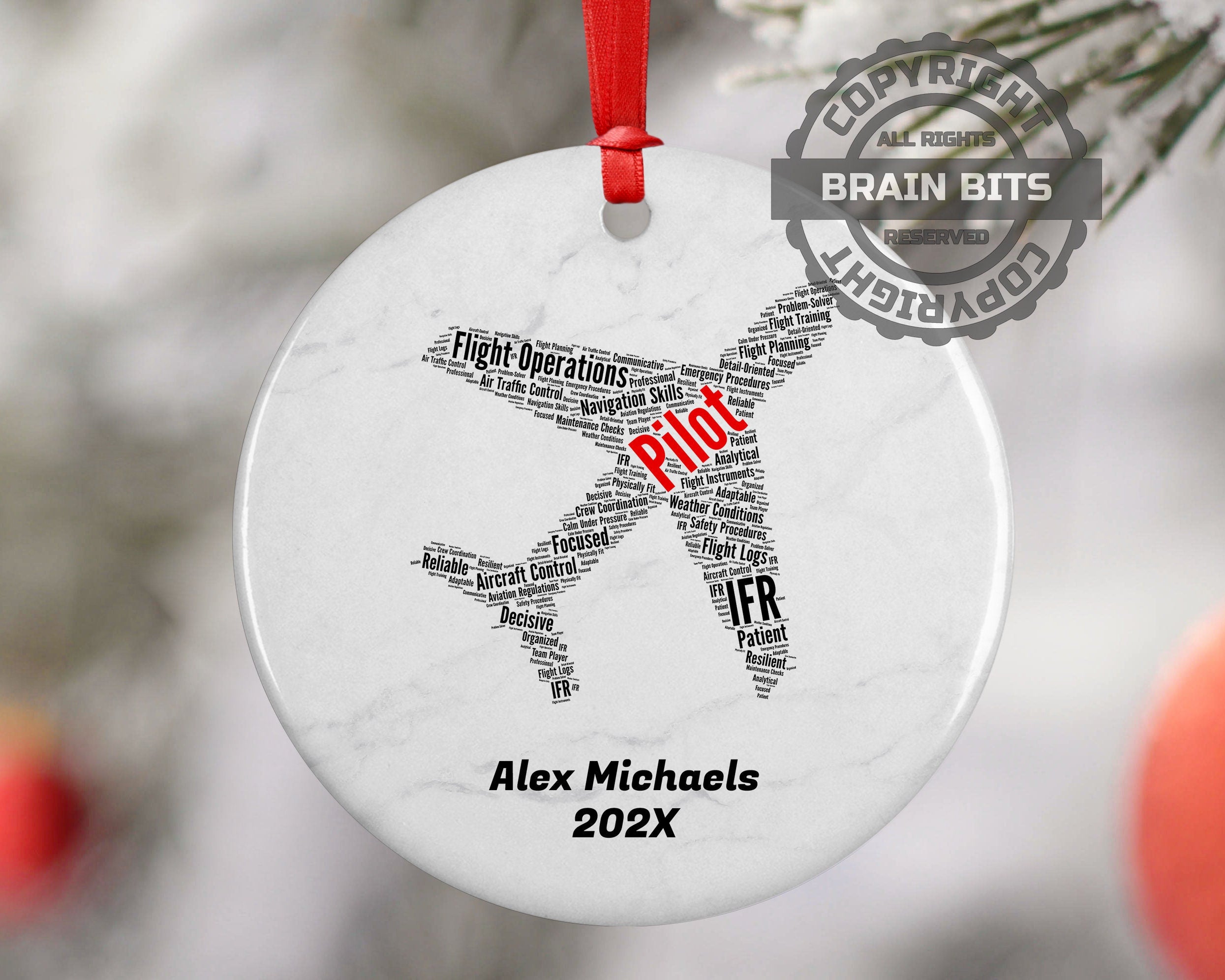 Pilot Personalized Christmas Ornament