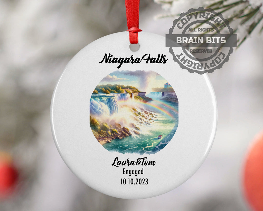 Niagara Falls Ornament, Engagement, Married, Travel, Gift for Engaged Couple, Engagement Gift, Trip, Vacation Souvenir