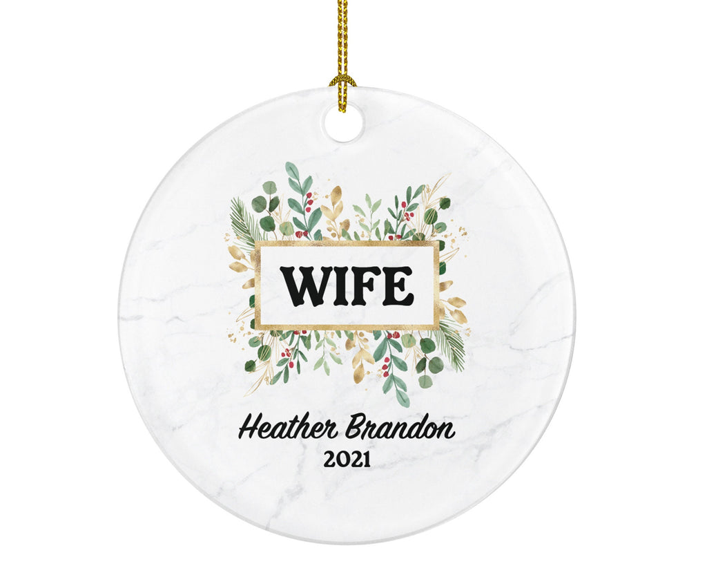 Wife Personalized Christmas Ornament, Best Wife Ever Custom Gift from Husband