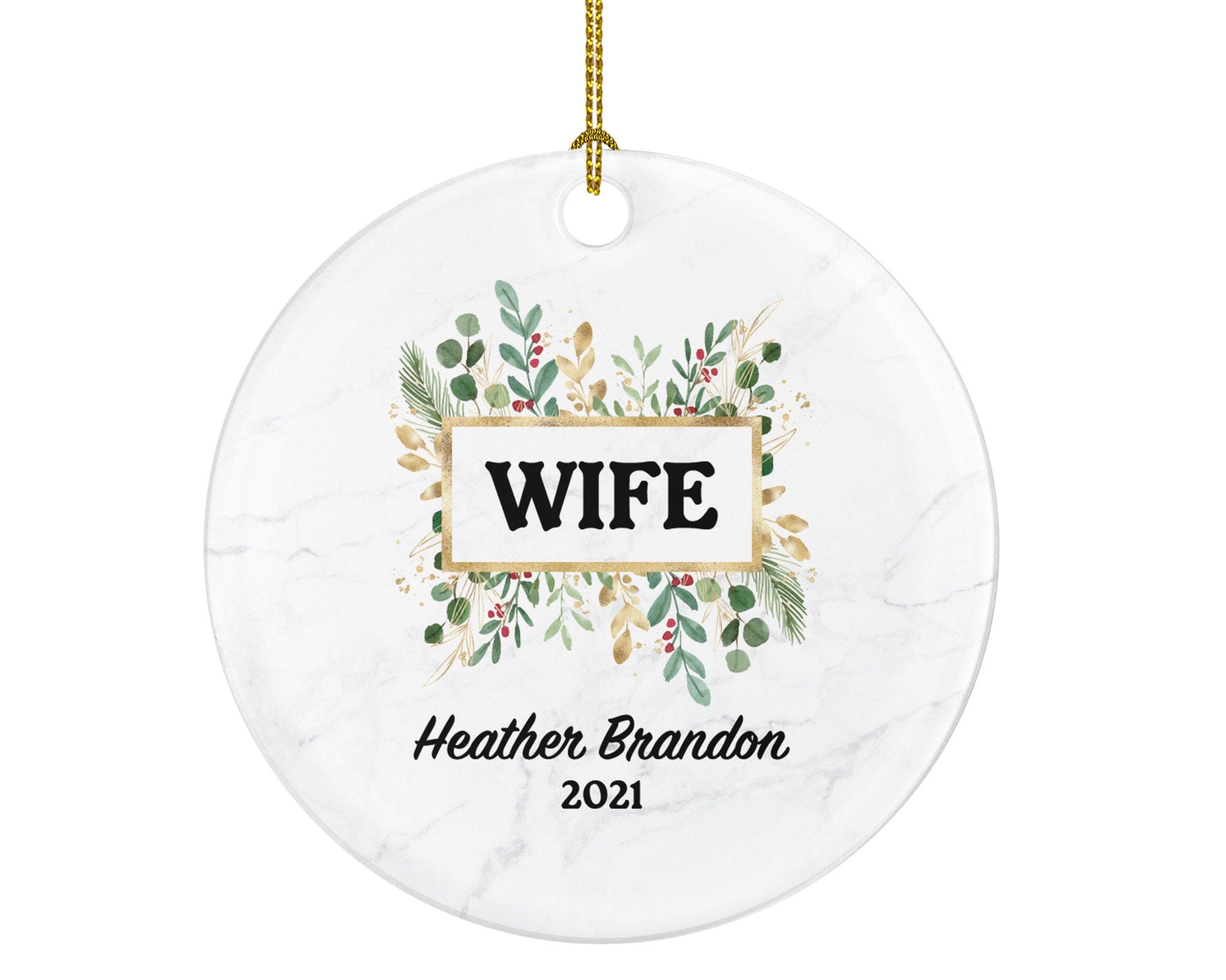 Wife Personalized Christmas Ornament, Best Wife Ever Custom Gift from Husband