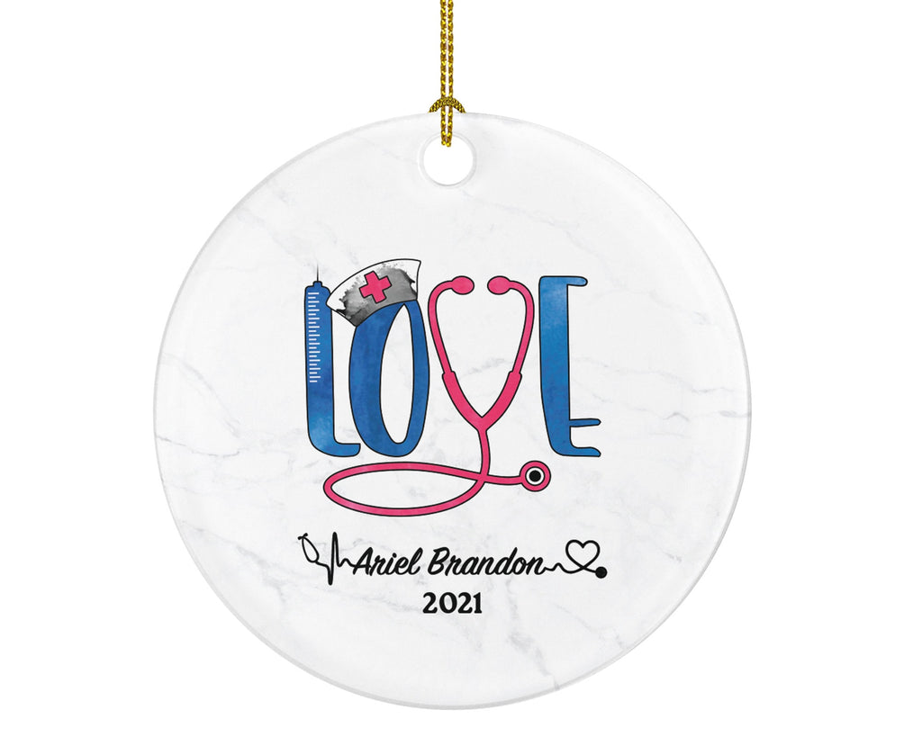 Passionate Nurse Christmas Ornament Personalized - Nursing Love Registered Nurse Health Worker Gift from Patient for Nurse RN Custom Medical