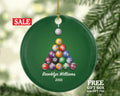 Billiard Game Player Christmas Ornament Personalized - Pool Table Ornament - 8 Ball Pool Player Gift Billiard Table Pool Tournament