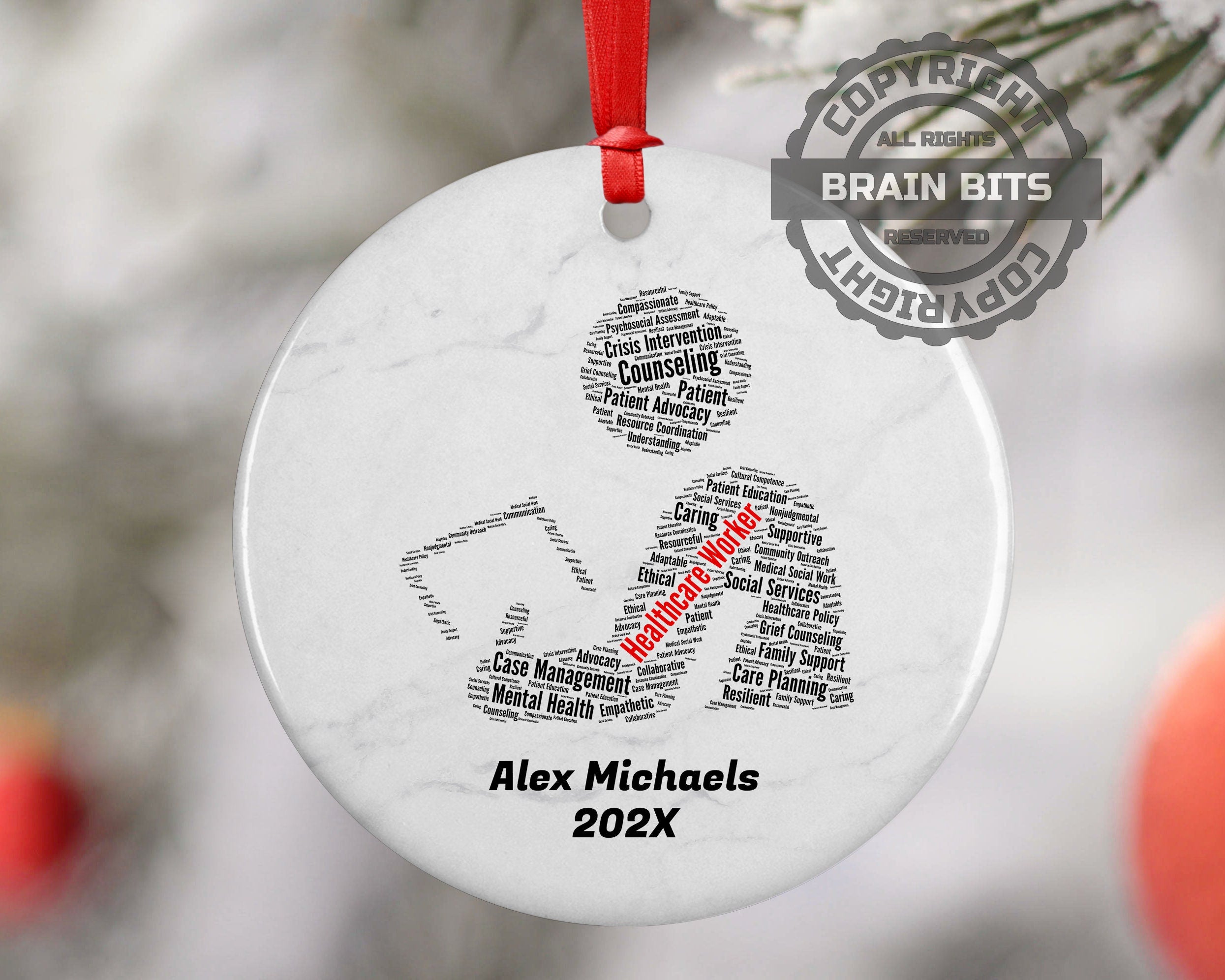 Healthcare Worker Personalized Christmas Ornament