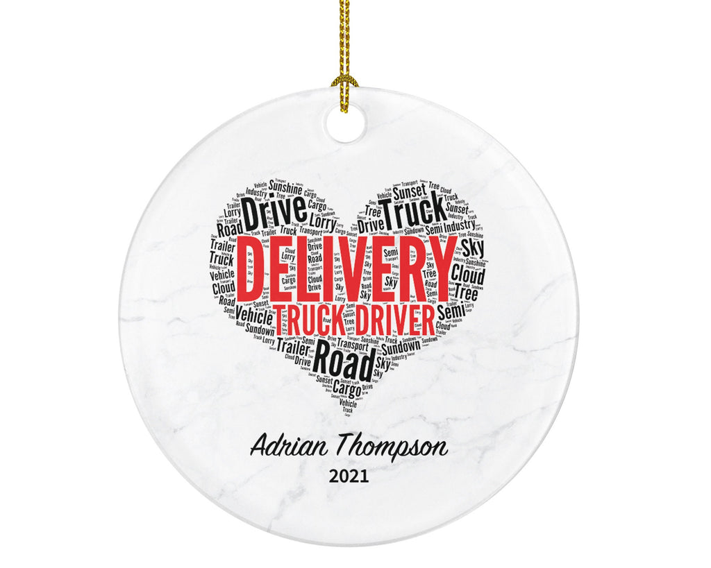 Delivery Truck Driver Mailman Christmas Ornament Personalized - Postal Worker Mail Carrier Appreciation Gift Thank You Essential Worker