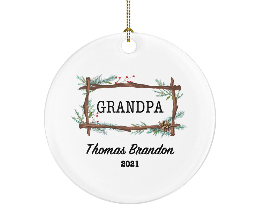 Grandpa Personalized Christmas Ornament - Best Grandpa Ever Custom Gift / G-pa gift from Grandchild