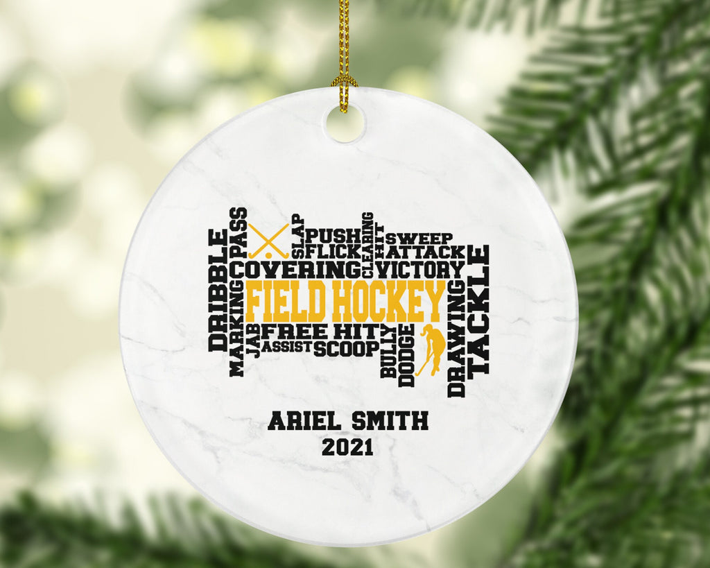 Field Hockey Personalized Christmas Ornament Personalized - for your Hockey Player - Hockey Player Team Gift with Name and Year