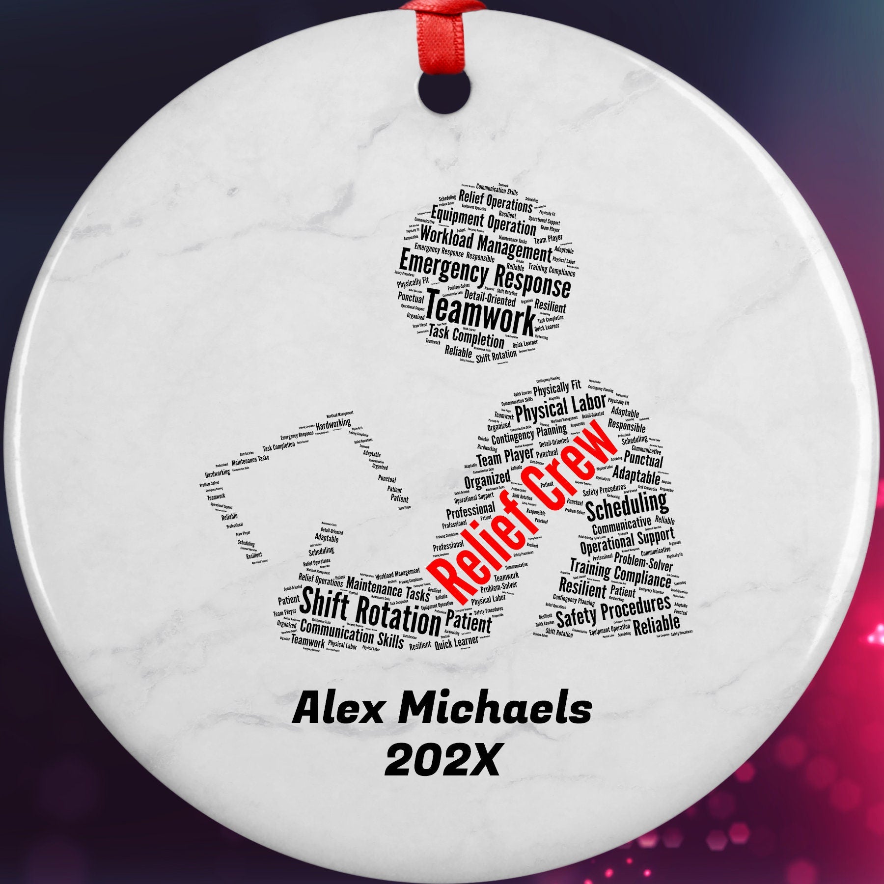 Relief Crew Personalized Christmas Ornament