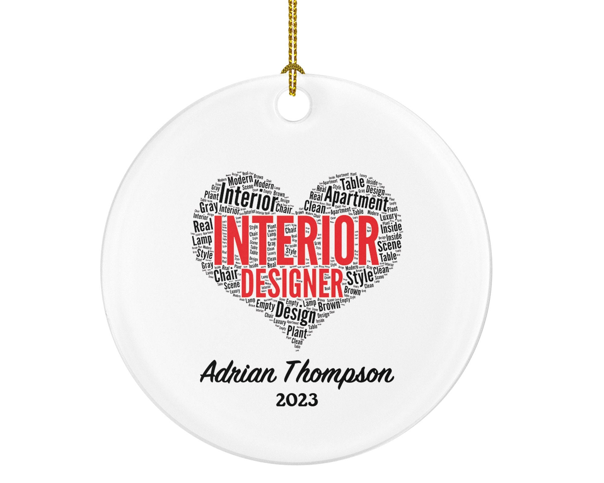 Interior Designer Christmas Ornament Personalized - Interior Design Gift with Custom Name