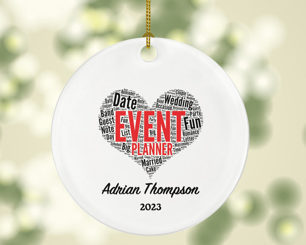 Personalized Event Planner Christmas Ornament - Word Art Gift