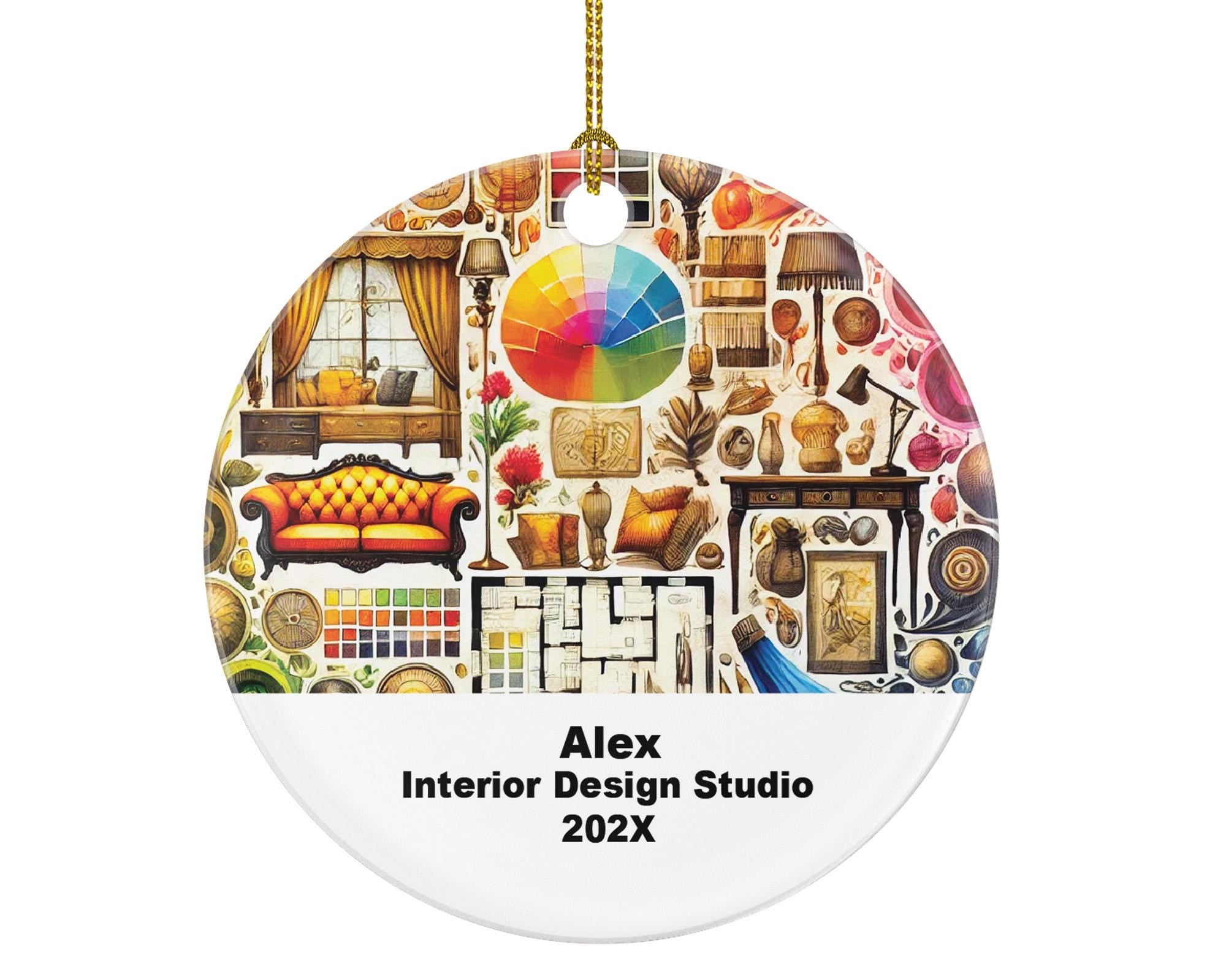 Personalized Interior Design Ornament – Custom Designer Gift – Home Decor Studio Ornament with Name and Year