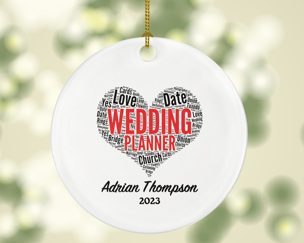 Personalized Wedding Planner Christmas Ornament - Word Art Gift