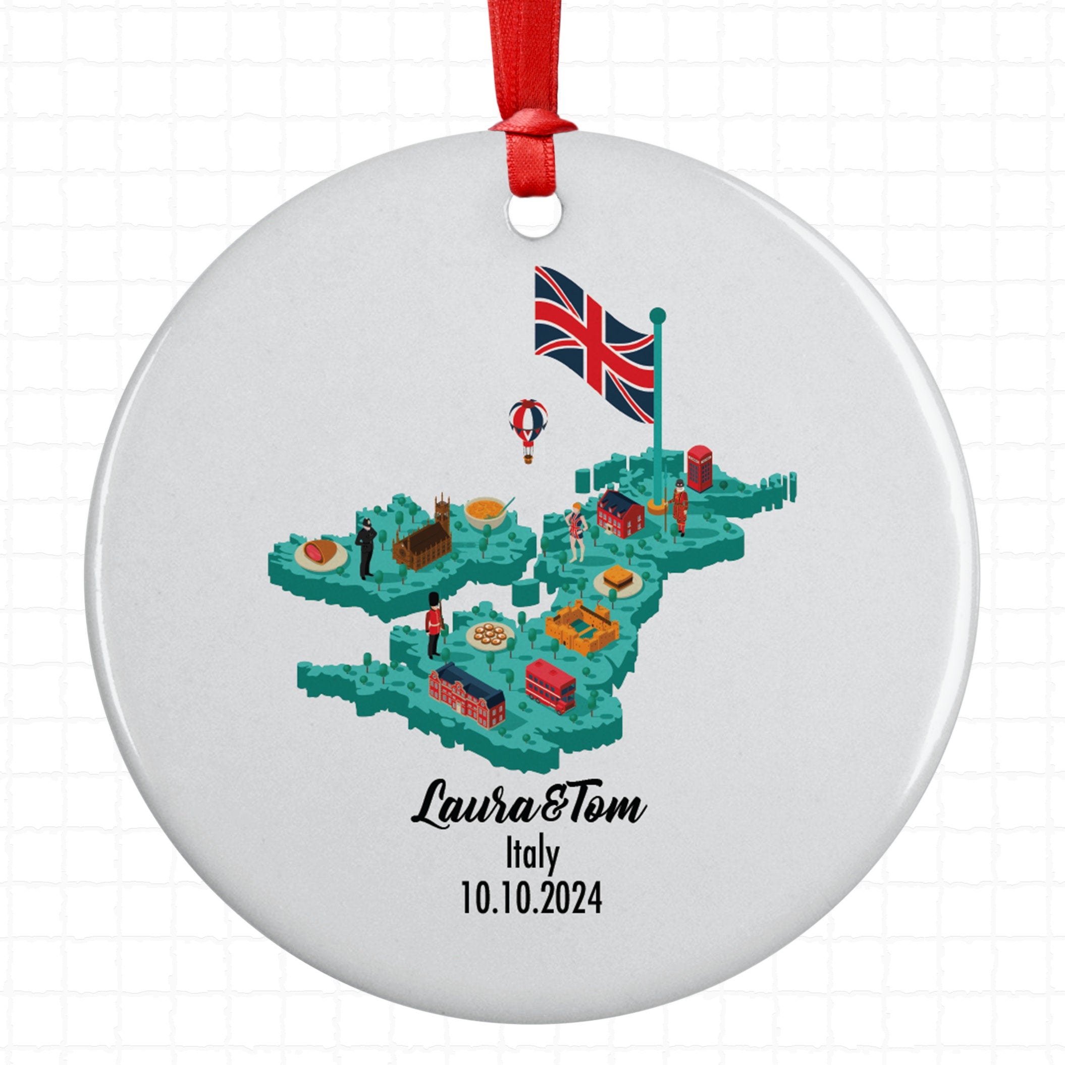 UK England Cultural Map, Ornament, Engagement, Married, Travel, Gift for Engaged Couple, Engagement Gift, Trip, Vacation Souvenir
