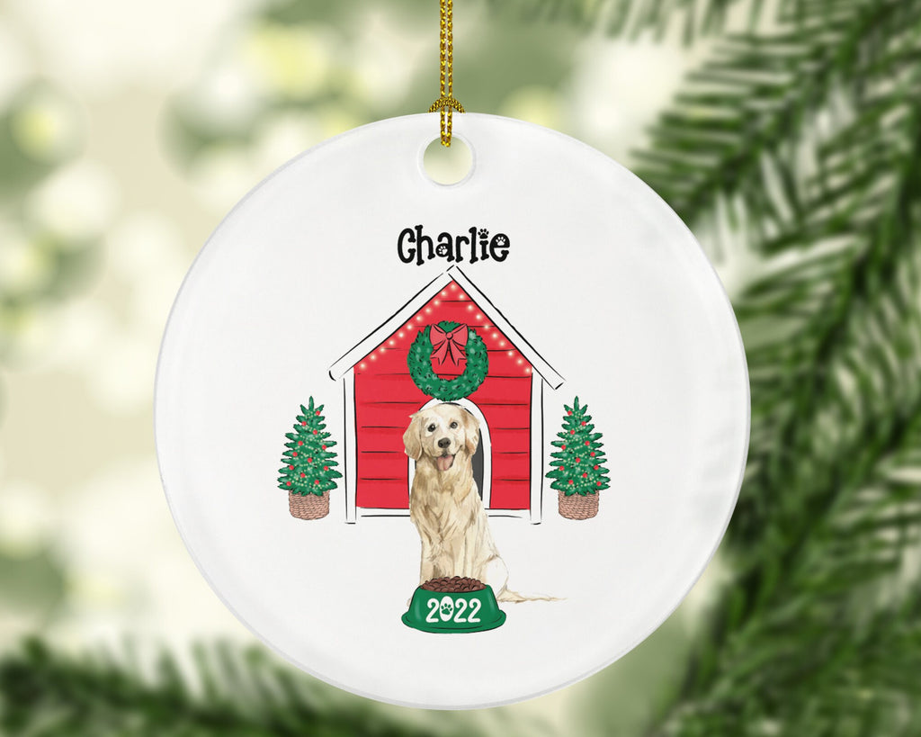 Dog with House Personalized Christmas Ornament Custom Pet Lover Owner Gift Fur Holiday Ornament Rescue